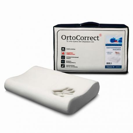 Подушка под голову анатомическая Classic M с эффектом памяти OrtoCorrect