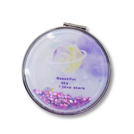 Зеркало складное "Planet stars purple" с увеличением iLikeGift