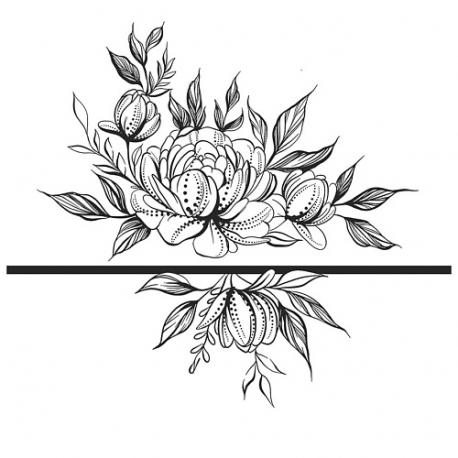 Переводная Временная Татуировка Браслет с Пионом PRINT FACTORY