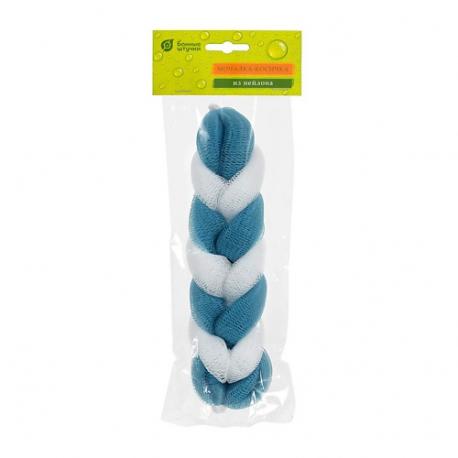 Мочалка для душа, косичка с ручками Банные Штучки