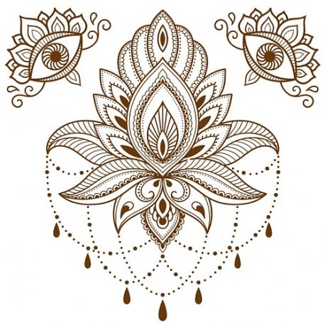 Переводная Временная Татуировка Мехенди Лотос PRINT FACTORY