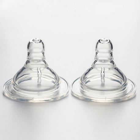 Набор силиконовых сосок на бутылочку антиколиковые от 3 месяцев, широкое горло Крошка Я