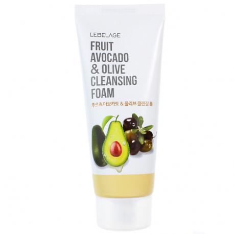 Пенка для умывания с Авокадо и Оливой фруктовая Увлажняющая Foam Fruit Avocado&Olive 100 LEBELAGE