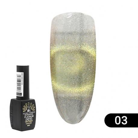 Гель лак кошачий глаз Platinum 01 Global Fashion