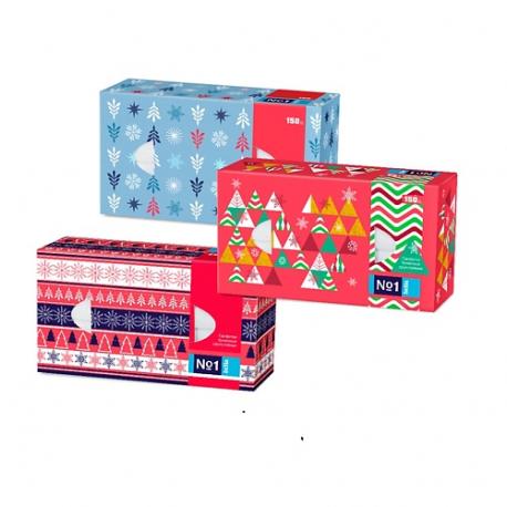 №1 Универсальные бумажные платочки «ЗИМНЯЯ СЕРИЯ», 2-слойные BELLA