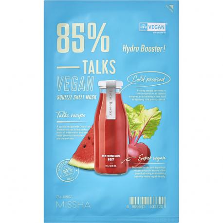 Маска тканевая Talks Vegan антистресс для лица с экстрактами арбуза и свеклы 27 Missha