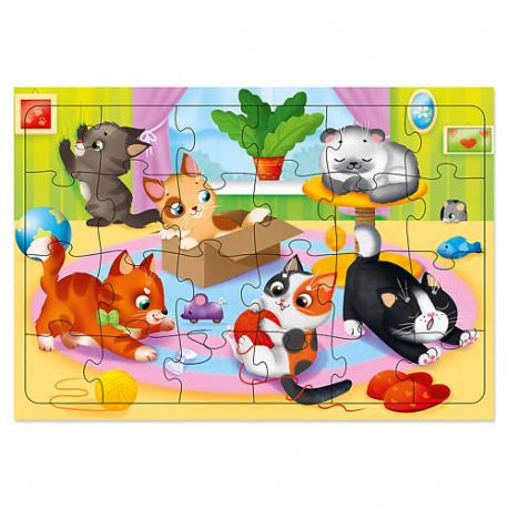 Пазл листовой на подложке "Котики" ГеоДом