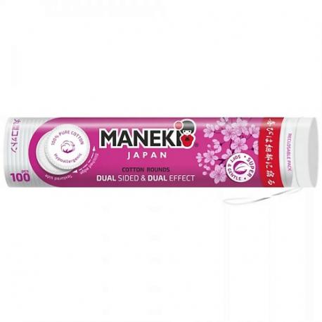 Диски ватные двусторонние косметические DUAL с пресс-линией Maneki