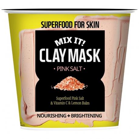 Маска для лица глиняная питательная и осветляющая Розовая соль Superfood For Skin Clay Mask Pink Salt 12 FARMSKIN