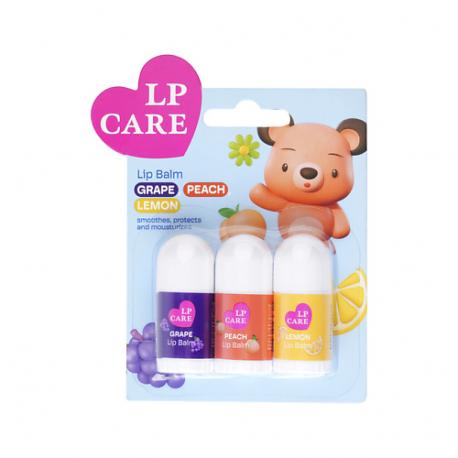 Набор бальзамов для губ (виноград, персик, лимон) LP CARE