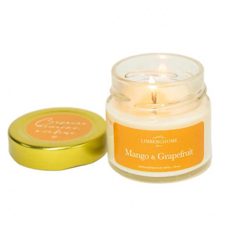 Свеча ароматическая "Манго и грейпфрут" с деревянным фитилем 100 LIMBERGHOME DECOR