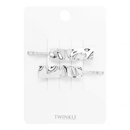 Заколки-невидимки для волос CRUMPLED SILVER TWINKLE