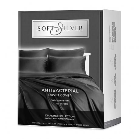 Антибактериальный пододеяльник Duvet Cover, 200х220 см. Цвет: «Серый космос» (графитовый). коллекция Diamond SOFT SILVER