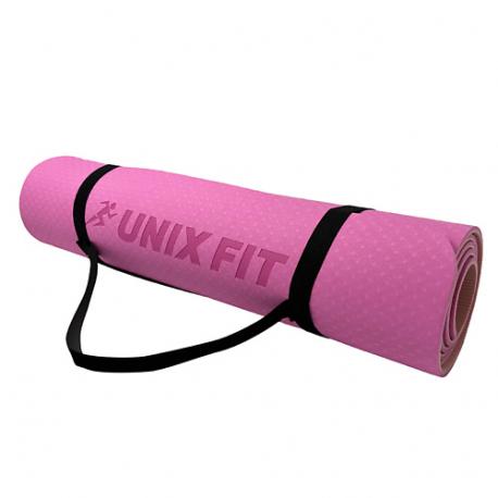 Коврик для йоги и фитнеса двусторонний UnixFit
