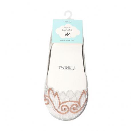 Кружевные следки , цвет: серый, форма 2 TWINKLE