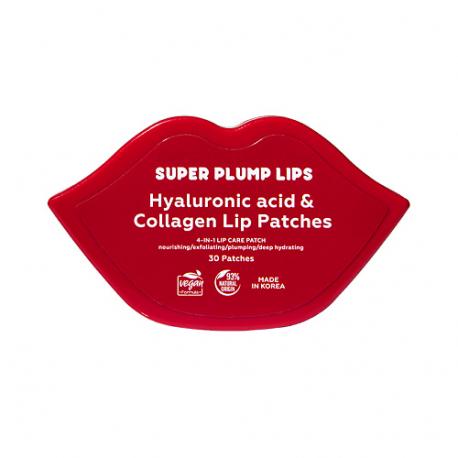 Патчи для губ с гиалуроновой кислотой и коллагеном SUPER PLUMP LIPS Hyaluronic Acid & Collagen Lip Patches ЛЭТУАЛЬ