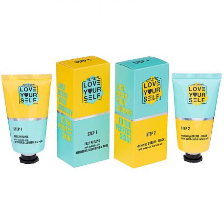 Набор Пилинг с Салициловой кислотой Интенсивное Очищение и сужение пор + Восстанавливающая Крем-маска с Пантенолом и натуральными маслами 100 LOVE YOURSELF
