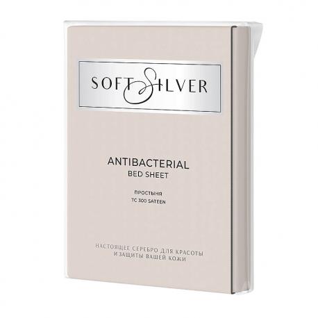 Антибактериальная простыня Antibacterial Bedsheet King Size, 260х270 см. Цвет: «Песчаный берег» (бежевый) SOFT SILVER