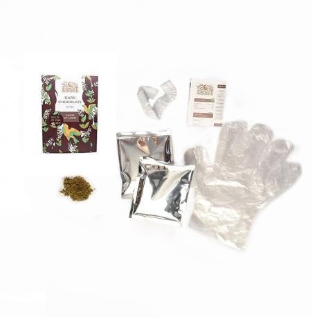 Набор Хна темный шоколад + Шапочка + Перчатки Dark Chocolate Henna Indibird