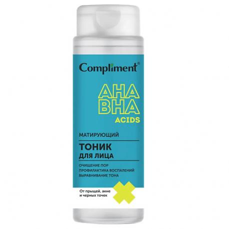 Матирующий тоник для лица с AHA-BHA кислотами 200 Compliment