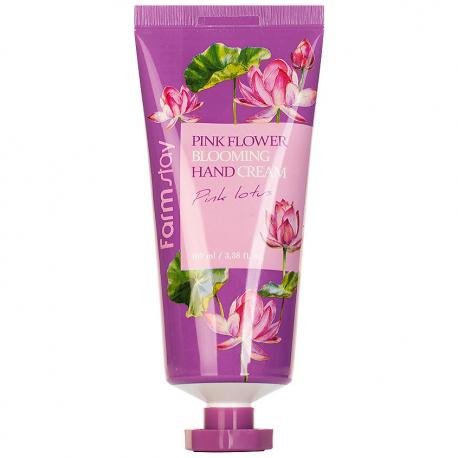 Крем для рук с экстрактом розового лотоса Pink Lotos Pink Flower Blooming Hand Cream 100 FARMSTAY