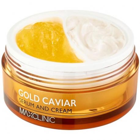 Сыворотка и крем для лица с экстрактом икры и частицами золота Gold Caviar Serum And Cream MaxClinic