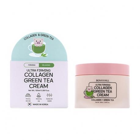 Крем для лица укрепляющий с коллагеном и экстрактом зеленого чая 100 BONNYHILL