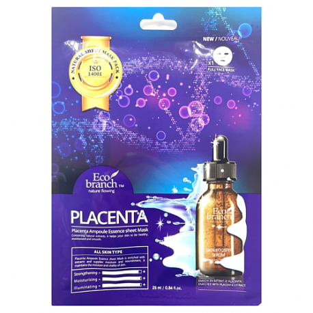 Ампульная тканевая маска с плацентой 25 ECOBRANCH