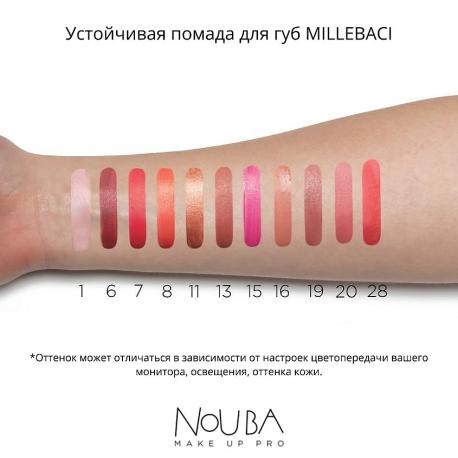 Устойчивая помада для губ MILLEBACI Nouba