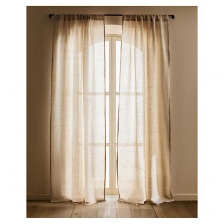 Занавеска из стертого льна средней прозрачности 140 x 270 см ZARA HOME