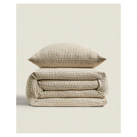 Мини покрывало из хлопка с текстурой вафля 180 x 250 см ZARA HOME