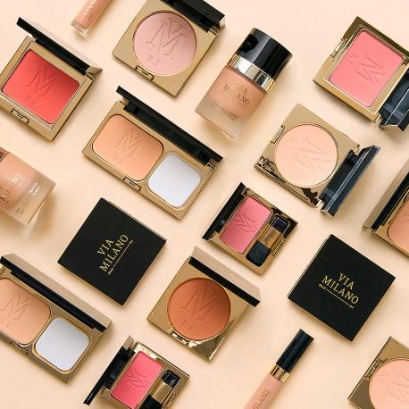 Компактная пудра для лица двойного действия водостойкая с витамином Е Compact Powder Wet & Dry Water Resistant VIA MILANO