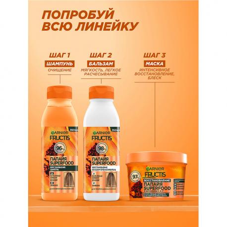 Бальзам-ополаскиватель, Superfood Папайя, Восстановление для поврежденных волос 350 FRUCTIS