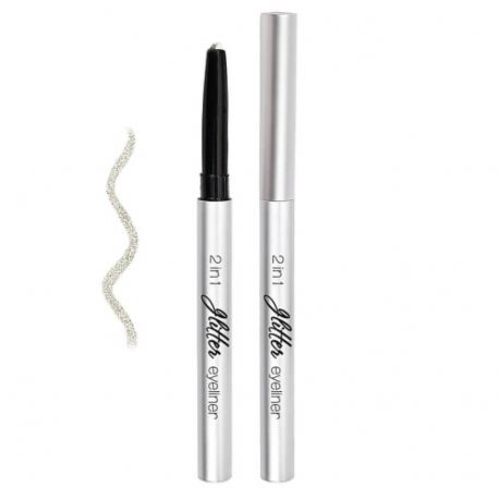 Подводка для глаз, карандаш Glitter eyeliner 2 in 1 sparkling white Lavelle Collection