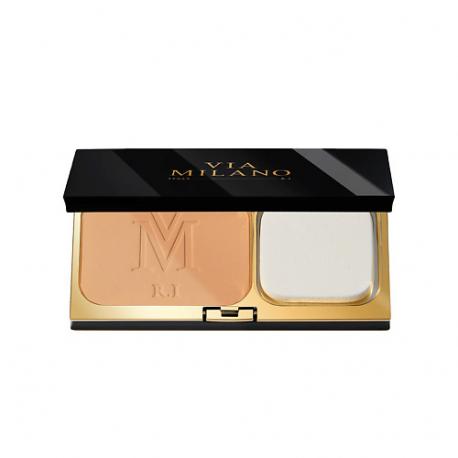 Компактная пудра для лица двойного действия водостойкая с витамином Е Compact Powder Wet & Dry Water Resistant VIA MILANO