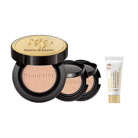Набор Luxury Caviar Flawless Cushion + пробник солнцезащитного крема MAOGEPING