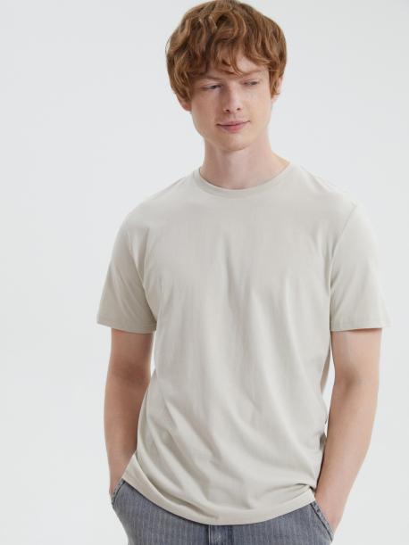 Однотонная базовая футболка из хлопка ZOLLA