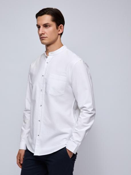 Офисная рубашка из хлопка с воротником-стойкой ZOLLA
