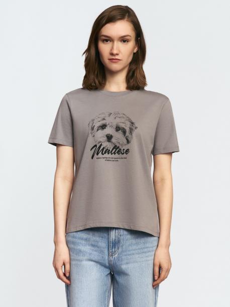 Трикотажная футболка из хлопка с принтом ZOLLA