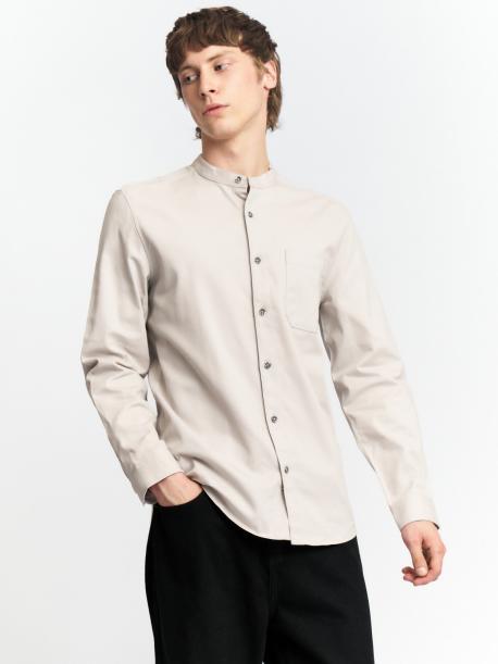 Офисная рубашка из хлопка с воротником-стойкой ZOLLA