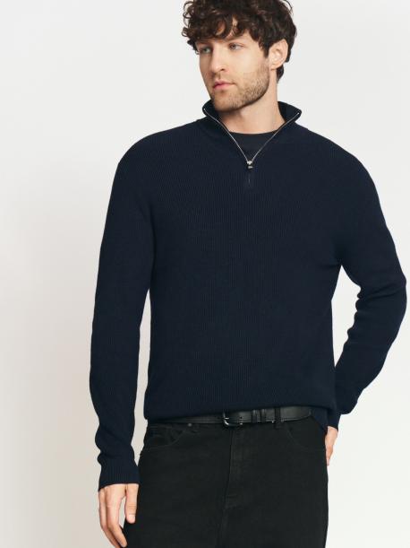 Тонкий вязаный свитер с горлом на молнии ZOLLA