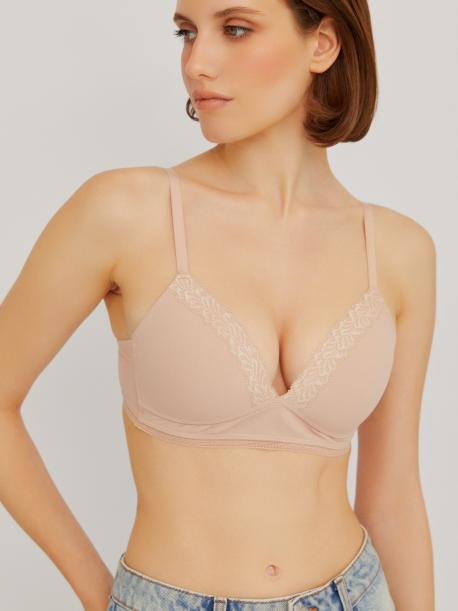 Бюстгальтер без косточек с кружевной отделкой ZOLLA