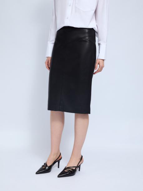 Юбка-карандаш из экокожи длины миди с разрезом ZOLLA