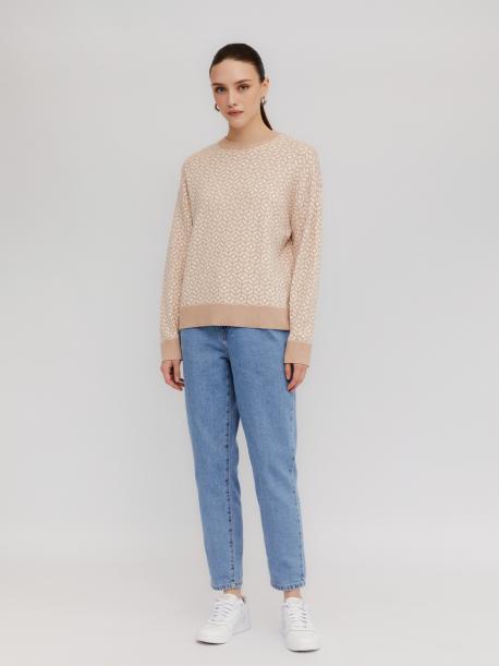 Джемпер из вязаного трикотажа с акцентным узором ZOLLA