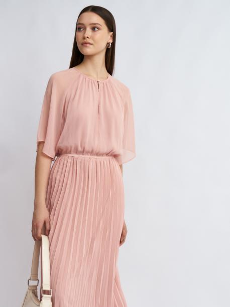 Шифоновое платье миди с юбкой плиссе ZOLLA