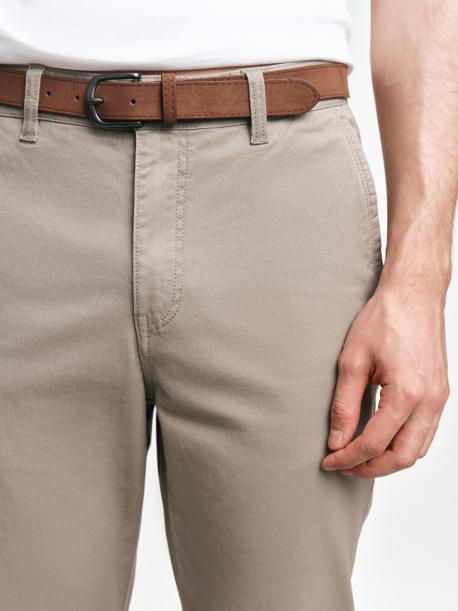 Брюки силуэта Slim из хлопка с ремнём ZOLLA