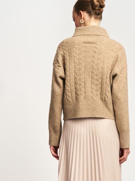 Вязаный свитер с воротником на молнии ZOLLA