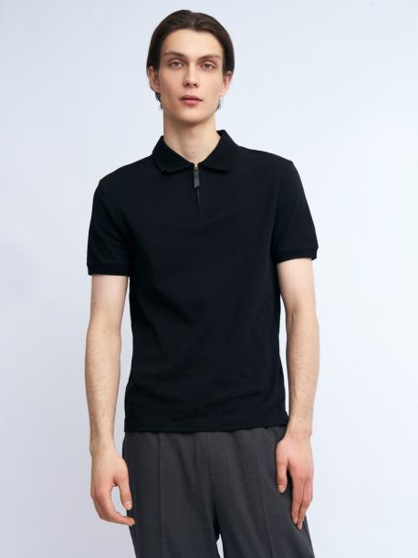 Футболка поло из хлопка на молнии ZOLLA
