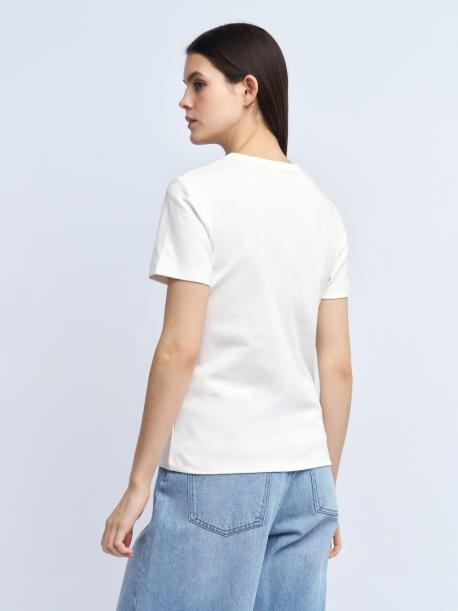 Футболка из хлопка однотонная ZOLLA