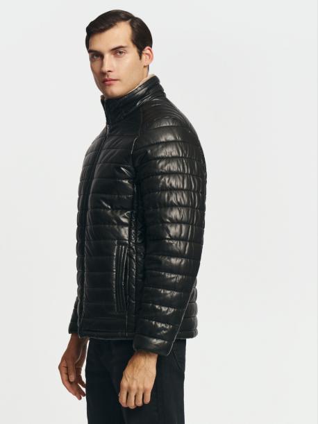 Тёплая куртка из экокожи на экомеху с воротником ZOLLA